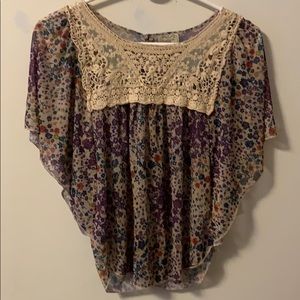 Eyelash Couture flower flowy blouse